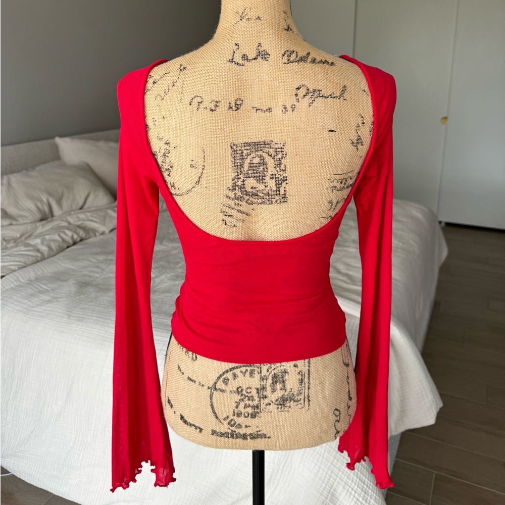 Red Mesh Top - Picture 3 of 3